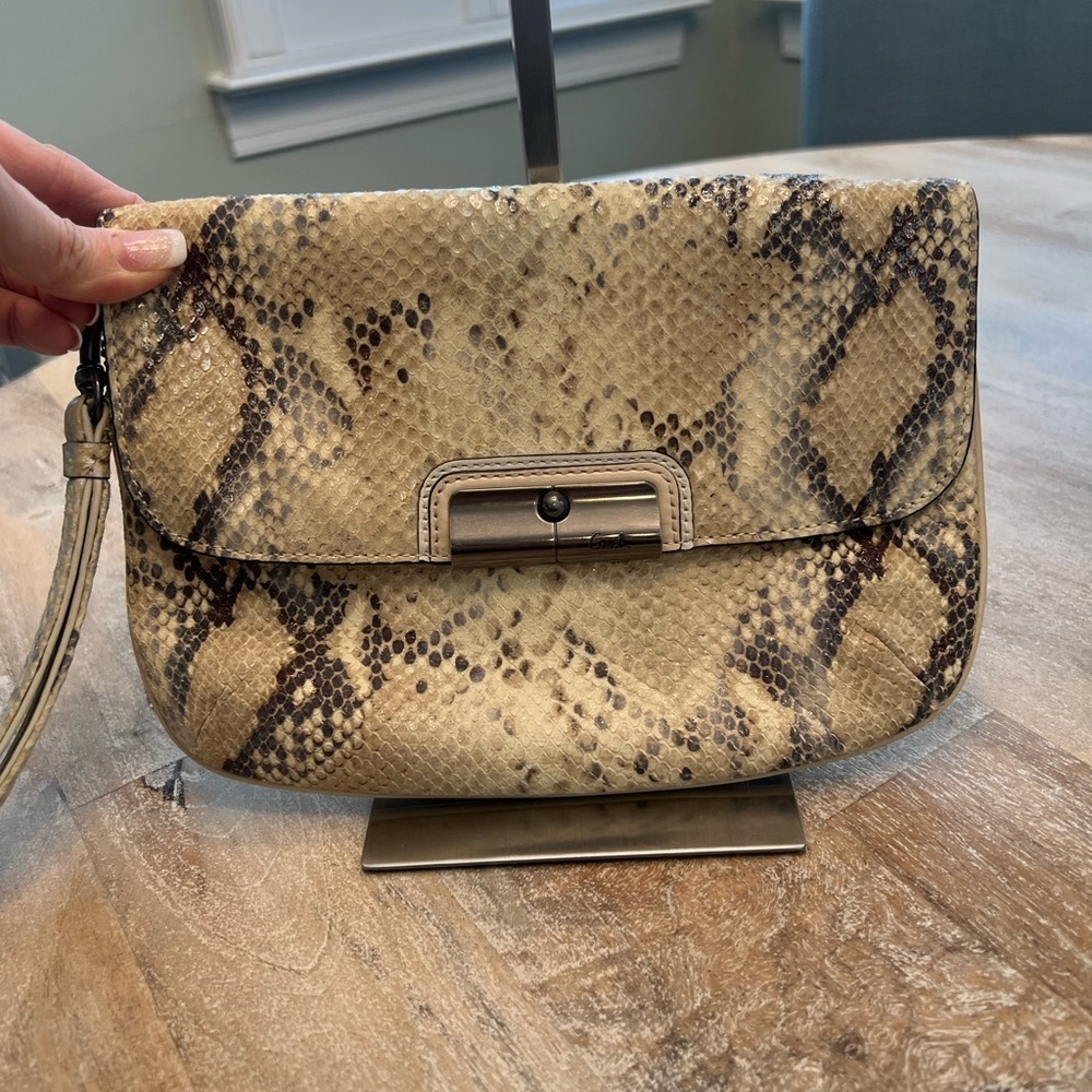 Coach Kristin Python Wristlet